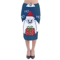 Yeti Xmas Velvet Midi Pencil Skirt by Valentinaart