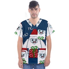 Yeti Xmas Men s V-neck Scrub Top