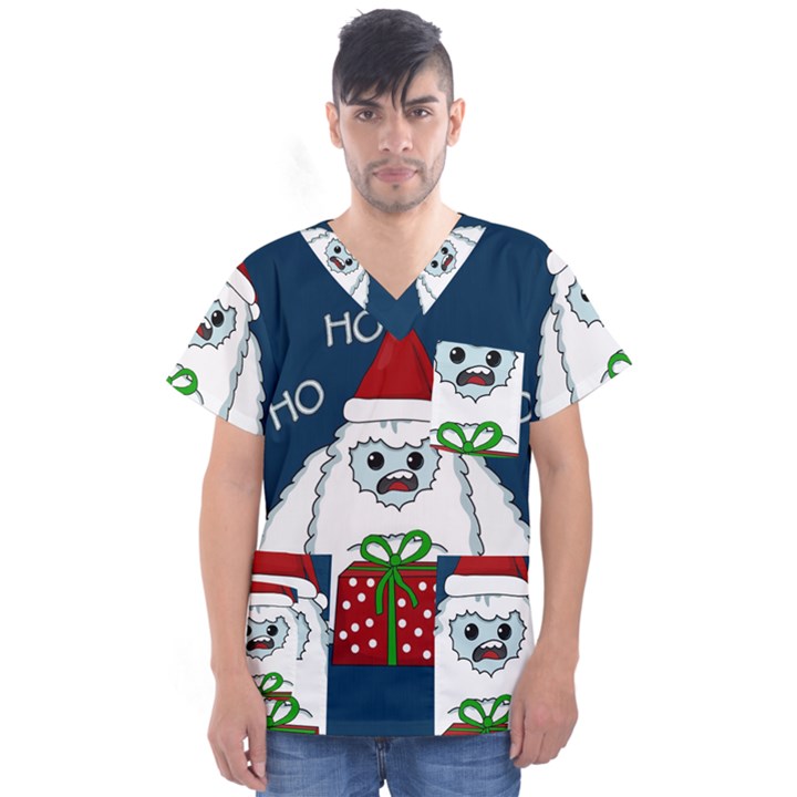 Yeti Xmas Men s V-Neck Scrub Top