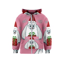 Yeti Xmas Kids  Zipper Hoodie by Valentinaart