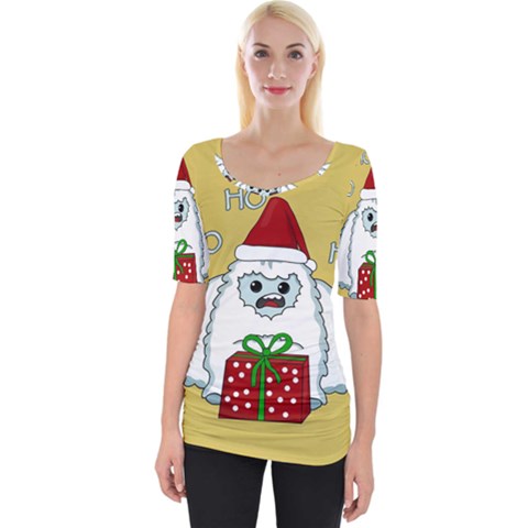 Yeti Xmas Wide Neckline Tee by Valentinaart