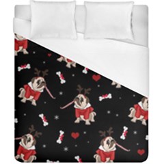 Pug Xmas Pattern Duvet Cover (california King Size) by Valentinaart