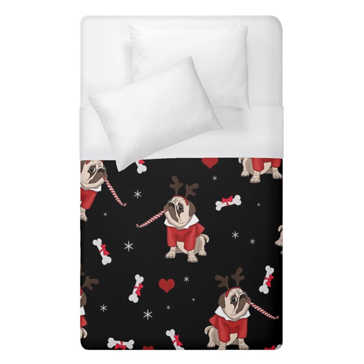 Pug Xmas Pattern Duvet Cover (Single Size)