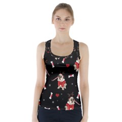 Pug Xmas Pattern Racer Back Sports Top by Valentinaart