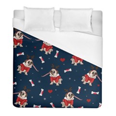 Pug Xmas Pattern Duvet Cover (full/ Double Size) by Valentinaart