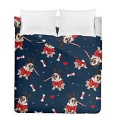 Pug Xmas Pattern Duvet Cover Double Side (full/ Double Size) by Valentinaart