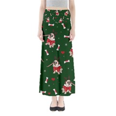 Pug Xmas Pattern Full Length Maxi Skirt by Valentinaart