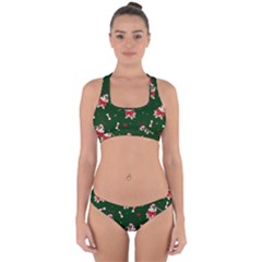 Pug Xmas Pattern Cross Back Hipster Bikini Set by Valentinaart