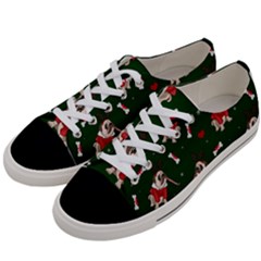 Pug Xmas Pattern Women s Low Top Canvas Sneakers by Valentinaart