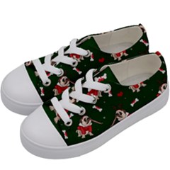 Pug Xmas Pattern Kids  Low Top Canvas Sneakers by Valentinaart