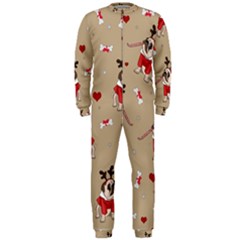 Pug Xmas Pattern OnePiece Jumpsuit (Men) 