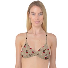 Pug Xmas Pattern Reversible Tri Bikini Top