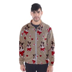 Pug Xmas Pattern Wind Breaker (Men)