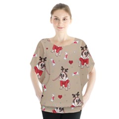 Pug Xmas Pattern Blouse