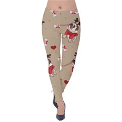 Pug Xmas Pattern Velvet Leggings