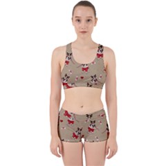 Pug Xmas Pattern Work It Out Sports Bra Set