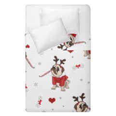 Pug Xmas Pattern Duvet Cover Double Side (single Size) by Valentinaart