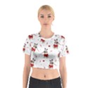 Pug Xmas Pattern Cotton Crop Top View1