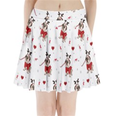 Pug Xmas Pattern Pleated Mini Skirt by Valentinaart