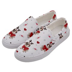 Pug Xmas Pattern Men s Canvas Slip Ons by Valentinaart