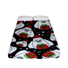 Yeti Xmas Pattern Fitted Sheet (full/ Double Size) by Valentinaart