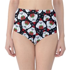 Yeti Xmas Pattern High-waist Bikini Bottoms by Valentinaart