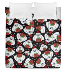 Yeti Xmas Pattern Duvet Cover Double Side (queen Size) by Valentinaart