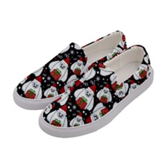 Yeti Xmas Pattern Women s Canvas Slip Ons by Valentinaart