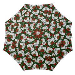 Yeti Xmas Pattern Straight Umbrellas by Valentinaart