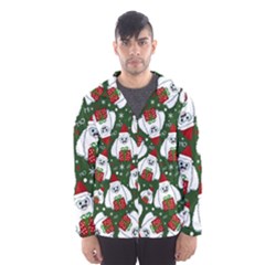 Yeti Xmas Pattern Hooded Wind Breaker (men) by Valentinaart