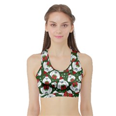 Yeti Xmas Pattern Sports Bra With Border by Valentinaart