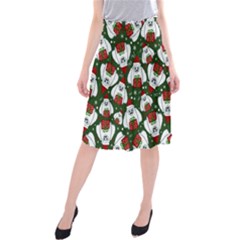 Yeti Xmas Pattern Midi Beach Skirt by Valentinaart