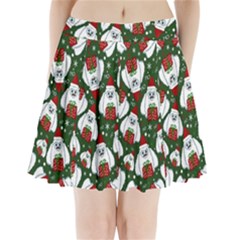 Yeti Xmas Pattern Pleated Mini Skirt by Valentinaart