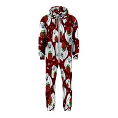 Yeti Xmas Pattern Hooded Jumpsuit (kids) by Valentinaart