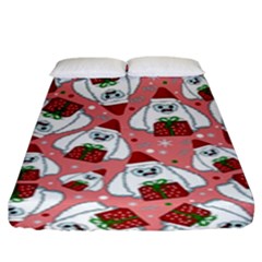 Yeti Xmas Pattern Fitted Sheet (king Size) by Valentinaart