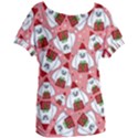 Yeti Xmas pattern Women s Oversized Tee View1