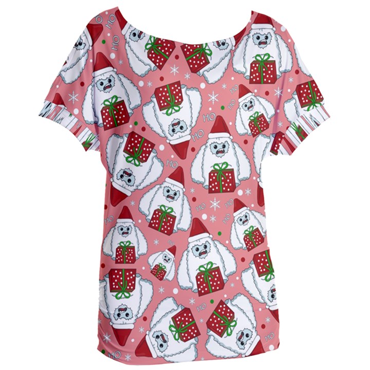 Yeti Xmas pattern Women s Oversized Tee