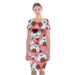 Yeti Xmas Pattern Classic Short Sleeve Midi Dress by Valentinaart