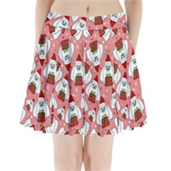 Yeti Xmas Pattern Pleated Mini Skirt by Valentinaart