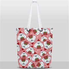 Yeti Xmas Pattern Full Print Rope Handle Bag (small) by Valentinaart