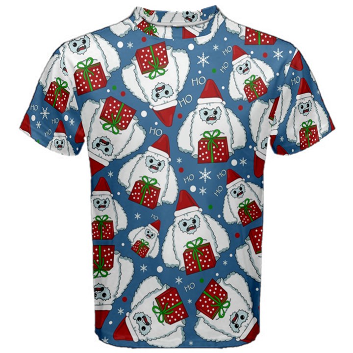 Yeti Xmas pattern Men s Cotton Tee