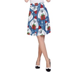 Yeti Xmas Pattern A-line Skirt by Valentinaart