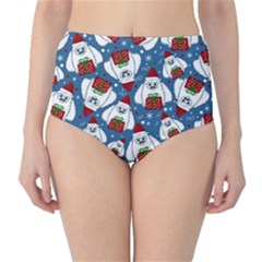 Yeti Xmas Pattern High-waist Bikini Bottoms by Valentinaart