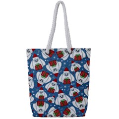 Yeti Xmas Pattern Full Print Rope Handle Bag (small)