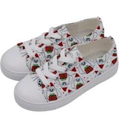 Yeti Xmas Pattern Kids  Low Top Canvas Sneakers by Valentinaart