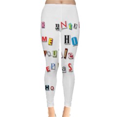 Santa s Note Leggings  by Valentinaart