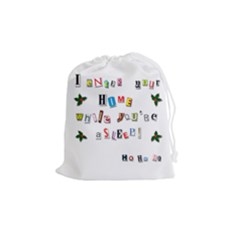 Santa s Note Drawstring Pouches (medium)  by Valentinaart