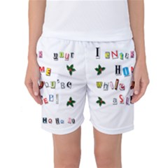 Santa s Note Women s Basketball Shorts by Valentinaart