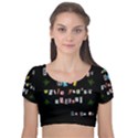 Santa s note Velvet Short Sleeve Crop Top  View1