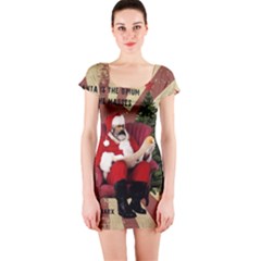 Karl Marx Santa  Short Sleeve Bodycon Dress by Valentinaart